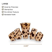 Teleties Large Hair Clip Strong Grip Bendable Teeth Comfortable Curved Design Ideal For Thick Hair For All Hair Textur