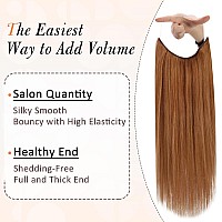 Full Shine Hair Extensions Human Hair Extensions 10 Inch 50G Auburn Brown Hair Extensions Human Hair Straight Hairpiece Real Wi