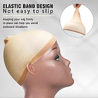 Goiple 20 Pieces Wig Caps Stretchy Nylon Wig Cap Wig Caps For Women Lace Front Wig Stocking Caps For Wigs Nude Wig Cap With El