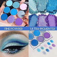 9 Colors Shimmer Matte Blue Eyeshadow Palettehighly Pigmented Light Blue Eyeshadow Dark Blue Eye Shadow Paletablendability Shi