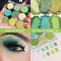 9 Colors Shimmer Matte Green Eyeshadow Palette Highly Pigmented Light Green Eyeshadow Dark Green Eye Shadow Paletablendability