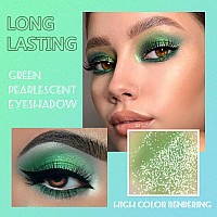 9 Colors Shimmer Matte Green Eyeshadow Palette Highly Pigmented Light Green Eyeshadow Dark Green Eye Shadow Paletablendability