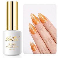 Imtiti Gel Nail Polish 1 Pcs 15Ml Translucent Glitter Coral Orange Color Soak Off Uv Led Nail Gel Polish Nail Art Starter Manic