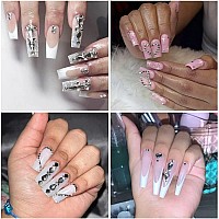 Qiipii 2052Pcs Crystal Clear Nail Rhinestones 72 Multi Shapes Crystal White Rhinestones For Nails Flatback Big Nail Gems 1980 K