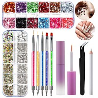 5100Pcs Face Gems Face Jewels With Makeup Glue Fittdyhe Multicolor Flatback Rhinestone With Nail Art Tools Dotting Tools Rhin