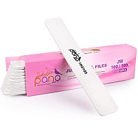 10Pcs Jumbo Size Pana Professional Double Sided Nail Files White 100100 Grit Emery Board Nail Buffering File Manicure Pedi