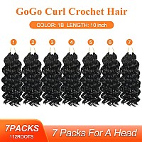 Gogo Curl Crochet Hair 10 Inch 7 Packs Curly Crochet Hair Beach Curl Water Wave Crochet Hair For Black Women Ocean Wave Crochet