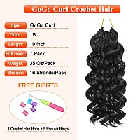 Gogo Curl Crochet Hair 10 Inch 7 Packs Curly Crochet Hair Beach Curl Water Wave Crochet Hair For Black Women Ocean Wave Crochet