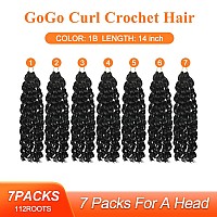 Gogo Curl Crochet Hair 14 Inch 7 Packs Curly Crochet Hair Beach Curl Water Wave Crochet Hair For Black Women Ocean Wave Crochet