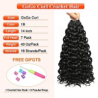 Gogo Curl Crochet Hair 14 Inch 7 Packs Curly Crochet Hair Beach Curl Water Wave Crochet Hair For Black Women Ocean Wave Crochet