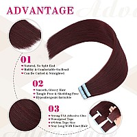 Tape In Hair Extensions Human Hair 20Pieces 40G 12Inch Double Weft Real Human Hair Extensions Seamless Straight Human Hair Exten