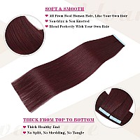 Tape In Hair Extensions Human Hair 20Pieces 40G 12Inch Double Weft Real Human Hair Extensions Seamless Straight Human Hair Exten