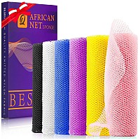 6 Pieces African Bath Sponge African Net Long Net Bath Sponge Exfoliating Shower Body Scrubber Back Scrubber Skin Smoothergreat