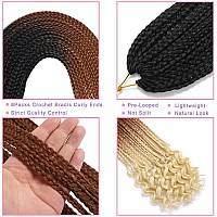 30 Inch Crochet Box Braids Hair With Curly Ends 8 Packs Crochet Braids Box Braids Crochet Hair Pre Looped T1B 30 613 Crochet God