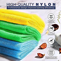 Ujfqbh 3 Pieces African Exfoliating Net African Net Long Net Bath Sponge Exfoliating Shower Body Scrubber Back Scrubber Skin Smo