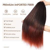 Difunee Prestretched Braiding Hair 30 Inch 8 Packs Ombre Orange Super Long Braiding Hair For Twist Or Box Braids Yaki Textur