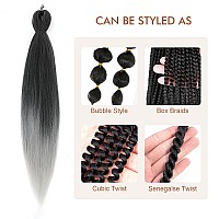 Difunee Prestretched Braiding Hair 26 Inch 8 Packs Ombre Gray Super Long Braiding Hair For Twist Or Box Braids Yaki Texture