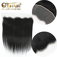 Qthair 14A Indian Straight Virgin Hair 100 Unprocessed Straight Human Hair Weave For Black Women 22 13X4 Frontal