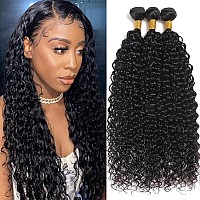 Menalue Water Curly Bundles 16 18 20 Inch Brazilian Virgin Human Hair Water Wave 3 Bundles 100 Unprocessed Wet And Wavy Human H