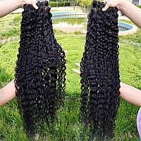 Menalue Human Hair Bundles Water Wave 4 Bundles 22 24 26 28 Inch 10A Brazilian Virgin Deep Curly Bundles Human Hair For Women 10