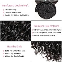 Menalue Human Hair Bundles Water Wave 4 Bundles 22 24 26 28 Inch 10A Brazilian Virgin Deep Curly Bundles Human Hair For Women 10