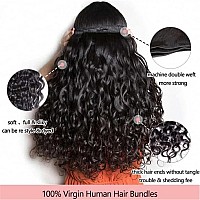 Menalue Human Hair Bundles Water Wave 4 Bundles 22 24 26 28 Inch 10A Brazilian Virgin Deep Curly Bundles Human Hair For Women 10