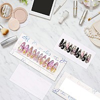 Hlqhxwhzt 35 Pcs Empty Press On Nails Packaging Box Set 35 Pcs White Background Papers And 1 Double Sided Tape Empty Nail Packa