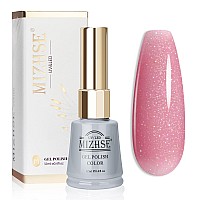 Mizhse Rose Pink Glitter Gel Nail Polish 12Ml Sheer Nude Pink Shimmery Jelly Gel Polish Soak Off Uv Led Gel Polish For Nail Salo