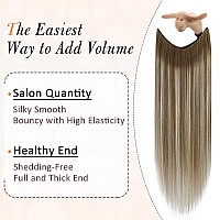 Full Shine Wire Hair Extensions Real Human Hair Balayage Wire Hair Extensions Chestnut Brown Balayage Platinum Blonde Human Hai