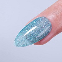 Imtiti Glitter Sky Blue Gel Nail Polish Uv Led Soak Off Sparkle Translucent Blue Nail Polishshimmer Glitter Blue Gel Polish