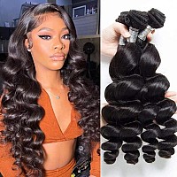 Ralisa Loose Wave Bundles Human Hair 3 Bundles 100 Unprocessed Brazilian Virgin Loose Wave Bundles 10 12 14In Human Hair Loos