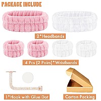 Ceretia Face Wash Set Headband And Absorbent Microfiber Wristbands With Holder For Face Washing And Spa Experience