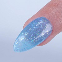 Imtiti Translucent Light Sky Blue Glitter Gel Nail Polish Uv Led Soak Off Sparkle Light Sky Blue Color Nail Polish Sky Blue Sh