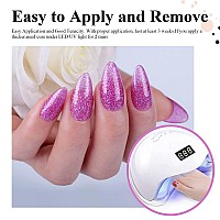 Imtiti Glitter Translucent Purple Gel Nail Polish Uv Led Soak Off Sparkle Clear Purple Color Nail Polish Purple Shimmer Gel Po