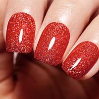 Imtiti Tomato Red Glitter Gel Nail Polish Iridescent Sparkle Red Nail Polishshimmer Glitter Red Gel Polish