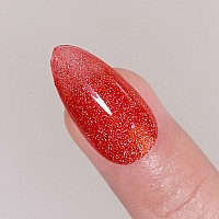 Imtiti Tomato Red Glitter Gel Nail Polish Iridescent Sparkle Red Nail Polishshimmer Glitter Red Gel Polish