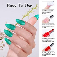 Imtiti Green Glitter Gel Nail Polish Uv Led Soak Off Shimmer Green Nail Polish Green Sparkle Gel Polish