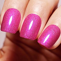 Imtiti Glitter Deep Pink Gel Nail Polish Uv Led Soak Off Sparkle Hot Pink Color Nail Polish Pink Shimmer Glitter Gel Polish