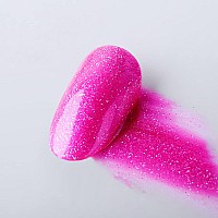 Imtiti Glitter Deep Pink Gel Nail Polish Uv Led Soak Off Sparkle Hot Pink Color Nail Polish Pink Shimmer Glitter Gel Polish