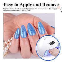 Imtiti Glitter Royal Blue Gel Nail Polish Uv Led Soak Off Sparkle Translucent Blue Color Nail Polish Blue Shimmer Glitter Gel P