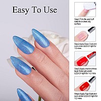 Imtiti Glitter Royal Blue Gel Nail Polish Uv Led Soak Off Sparkle Translucent Blue Color Nail Polish Blue Shimmer Glitter Gel P