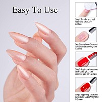 Imtiti Nude Pink Gel Nail Polish Pearl Nude Color Gel Polish Shimmer Bright Pink Pearl Gel Poilsh 05 Fl Oz 1Pcs