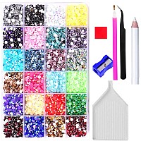 Sunfairy 14000Pcs Mixed Size 4Mm Jelly Ab Resin Rhinestones Box With Tools On Rhinestones For Tumblers Nails Crystals Flatback C