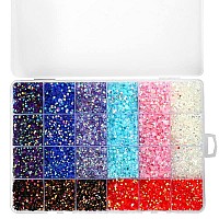 Sunfairy 23200Pcs Mixed Size 3 4 5Mm Jelly Ab Resin Rhinestones Box With Tools For Tumblers Nailsab Color Rhinestones Non Hotfix