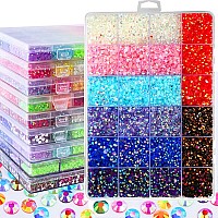 Sunfairy 23200Pcs Mixed Size 3 4 5Mm Jelly Ab Resin Rhinestones Box With Tools For Tumblers Nailsab Color Rhinestones Non Hotfix