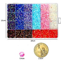 Sunfairy 23200Pcs Mixed Size 3 4 5Mm Jelly Ab Resin Rhinestones Box With Tools For Tumblers Nailsab Color Rhinestones Non Hotfix