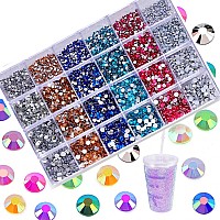 Sunfairy 18000PCS Mixed Size 2 3 4 5MM Jelly ab Resin With Tools On Rhinestones For Tumblers Colorful Rhinestones Flatback Strass Glitter Crystal Rhinestones for Clothing Decor Nail Art Gem Crafts