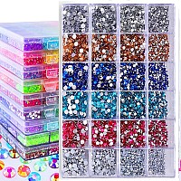 Sunfairy 18000PCS Mixed Size 2 3 4 5MM Jelly ab Resin With Tools On Rhinestones For Tumblers Colorful Rhinestones Flatback Strass Glitter Crystal Rhinestones for Clothing Decor Nail Art Gem Crafts