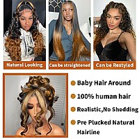 Full 360 Lace Front Wigs Human Hair For Women Ombre Lace Front Wig Human Hair Glueless Wigs Human Hair Pre Plucked With Baby Hai