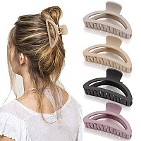 Hair Clips Set 4Pcs Matte Claw Clips For Thin Medium And Thick Hair Cute Small Semicircle Clips For Women